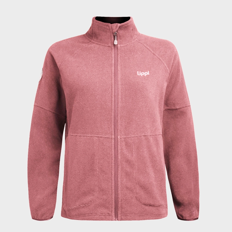 POLAR MUJER STRIPES NANO-F FULL ZIP ROSA OSCURO LIPPI V26 - 7