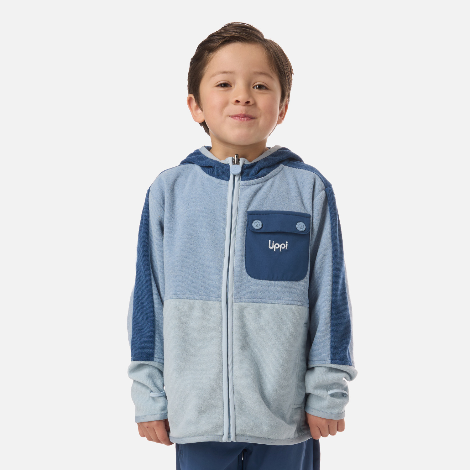 POLAR NIÑO FIREPLACE HOODY SWEATSHIRT AZUL PIEDRA LIPPI V26 - 1