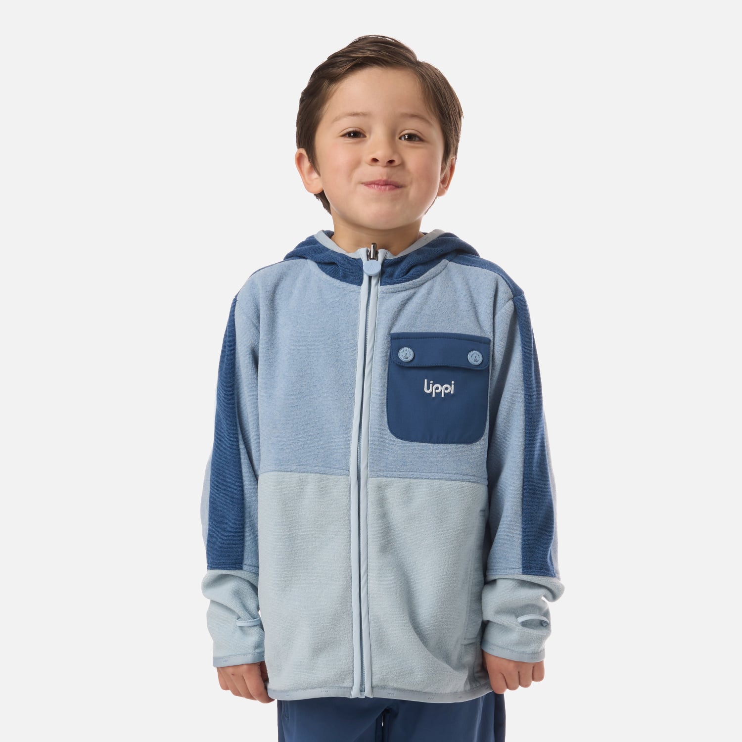 POLAR NIÑO FIREPLACE HOODY SWEATSHIRT AZUL PIEDRA LIPPI V26 - 1