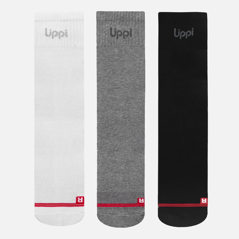 CALCETINES LOGO LIPPI PACK LONG NEGRO BLANCO GRIS LIPPI V26 - 3