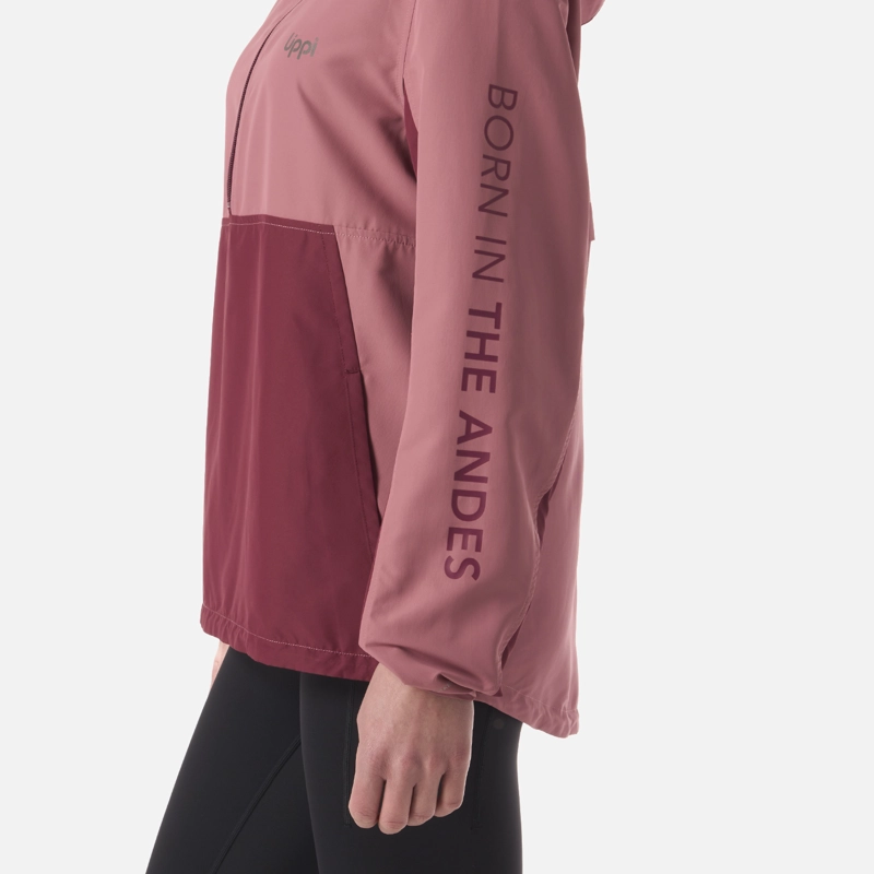 CHAQUETA MUJER NIGHTFALL WINDBREAKER 1/4 ZIP HOODY JACKET ROSADO OSCURO LIPPI - 7