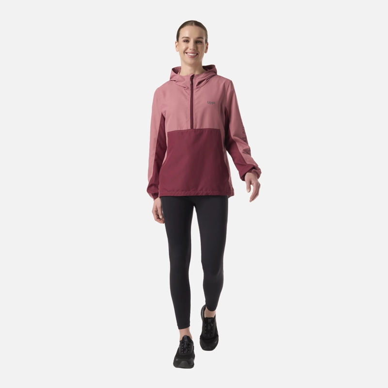 CHAQUETA MUJER NIGHTFALL WINDBREAKER 1/4 ZIP HOODY JACKET ROSADO OSCURO LIPPI - 8