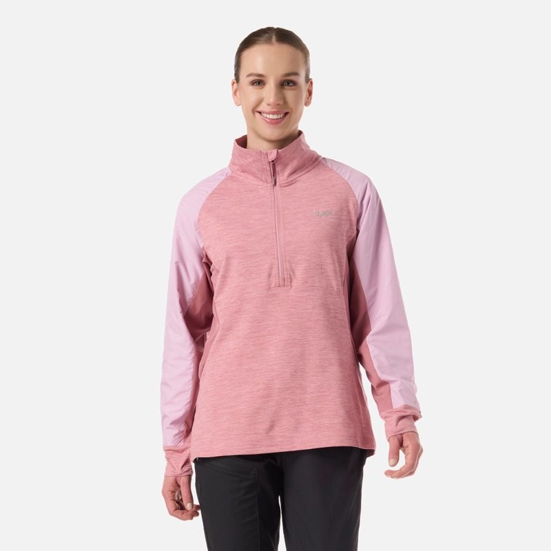 LIPPI POLERON MUJER EGGER 1/4 ZIP ROSA OSCURO LIPPI