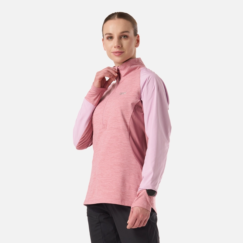POLERON MUJER EGGER 1/4 ZIP ROSA OSCURO LIPPI - 2