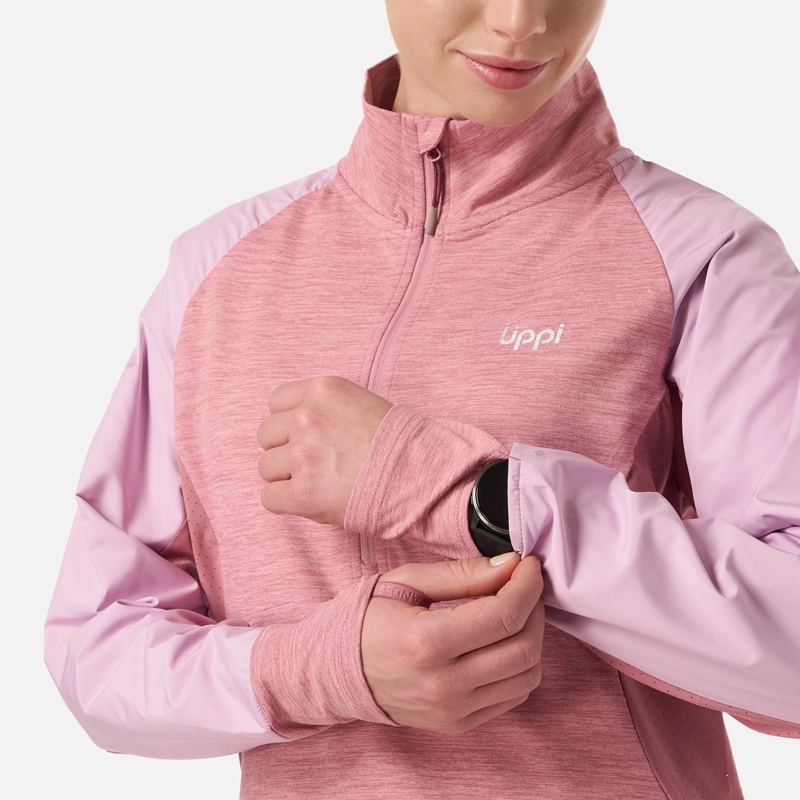 POLERON MUJER EGGER 1/4 ZIP ROSA OSCURO LIPPI - 4