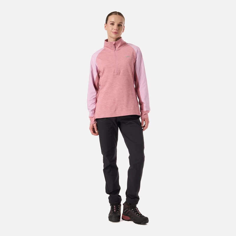 POLERON MUJER EGGER 1/4 ZIP ROSA OSCURO LIPPI - 5