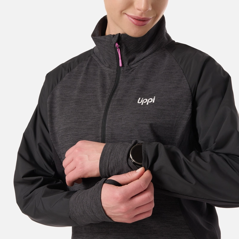 POLERON MUJER EGGER 1/4 ZIP NEGRO LIPPI V26 - 4
