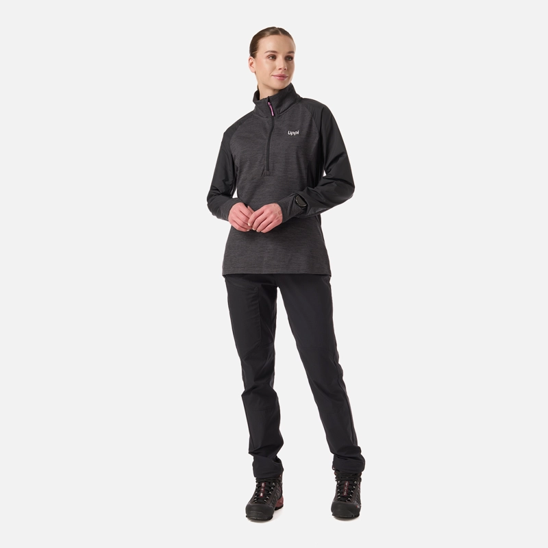 POLERON MUJER EGGER 1/4 ZIP NEGRO LIPPI V26 - 5