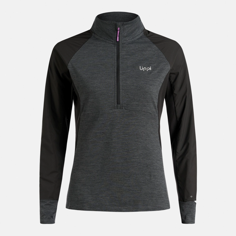 POLERON MUJER EGGER 1/4 ZIP NEGRO LIPPI V26 - 6