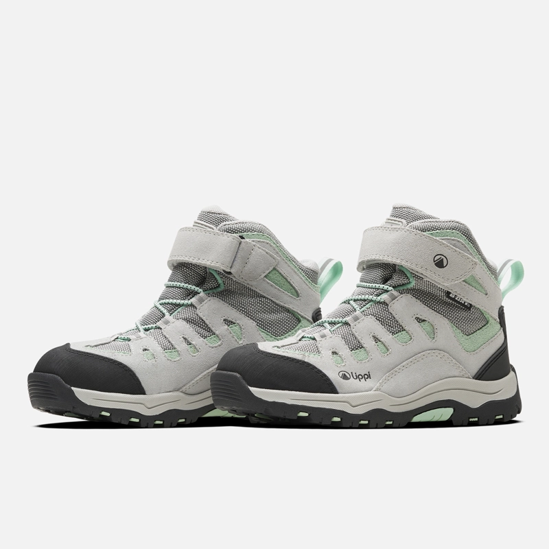 BOTIN NIÑA PUELO CS HI VELCRO GRIS CLARO / VERDE AGUA LIPPI - 3
