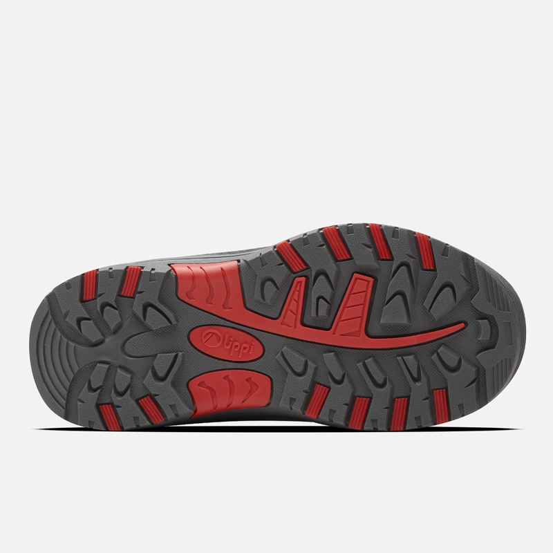 BOTIN NIÑO PUELO CS HI VELCRO GRIS MEDIO / ROJO OSCURO LIPPI - 4