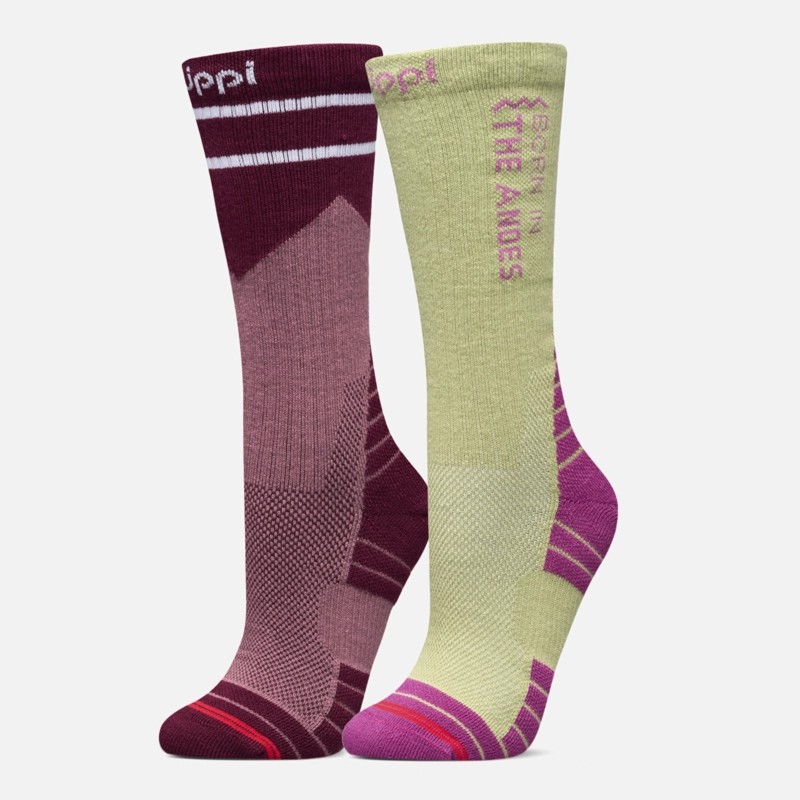 CALCETINES MUJER DUO TREKKING LIGHT PACK FRAMBUESA VERDE MANZANA LIPPI - 1