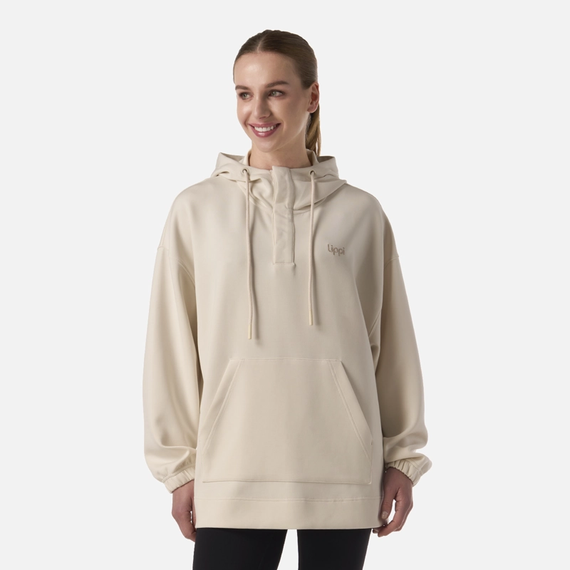 POLERON MUJER CITYSCAPE HOODY SWEATSHIRT CREMA LIPPI - 1
