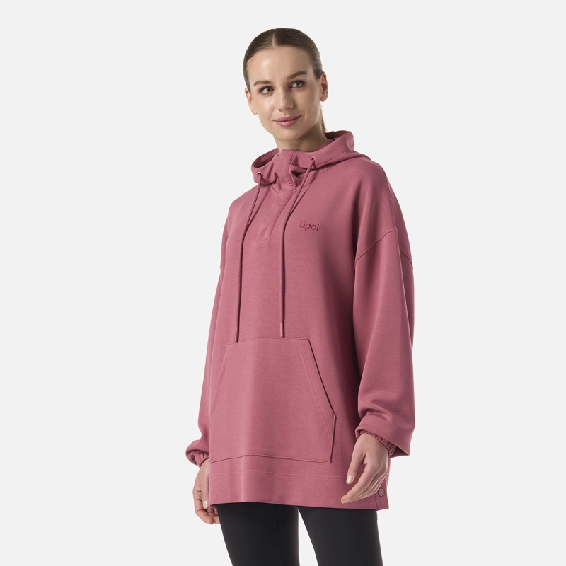 POLERON MUJER CITYSCAPE HOODY SWEATSHIRT ROSA OSCURO LIPPI - 2