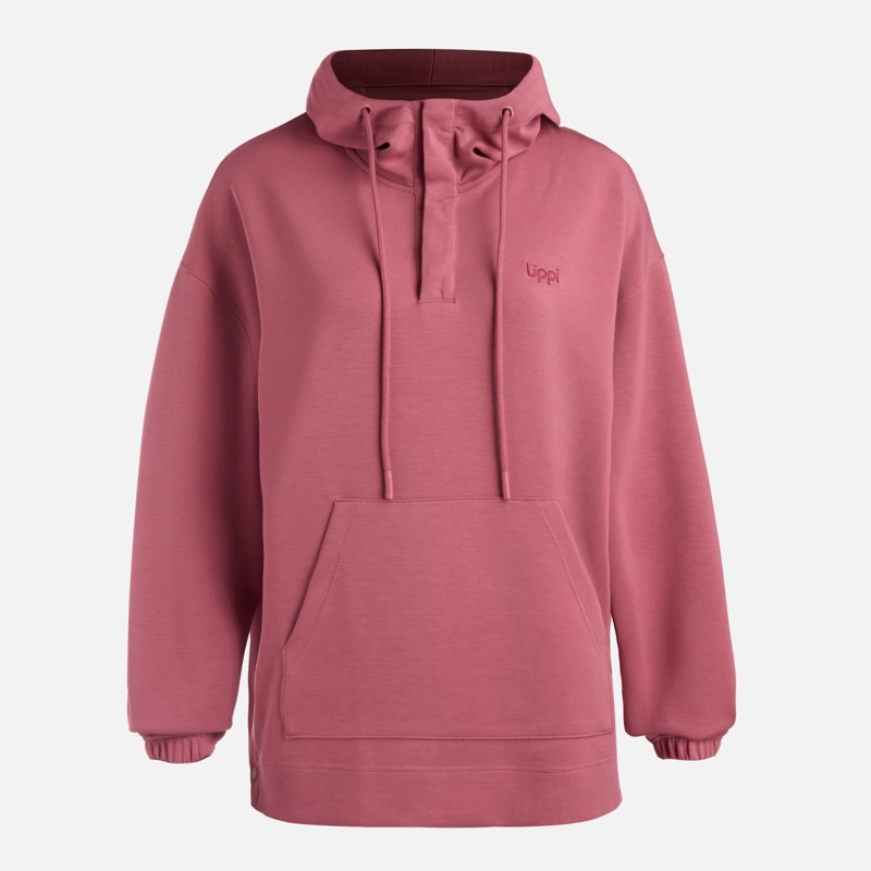 POLERON MUJER CITYSCAPE HOODY SWEATSHIRT ROSA OSCURO LIPPI - 8