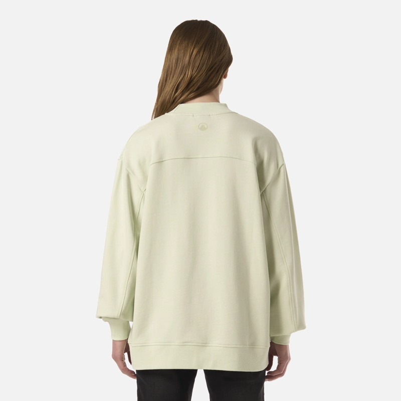 POLERON MUJER ULMO MID POINT CREWNECK SWEATSHIRT GRIS CLARO / VERDE AGUA LIPPI - 3