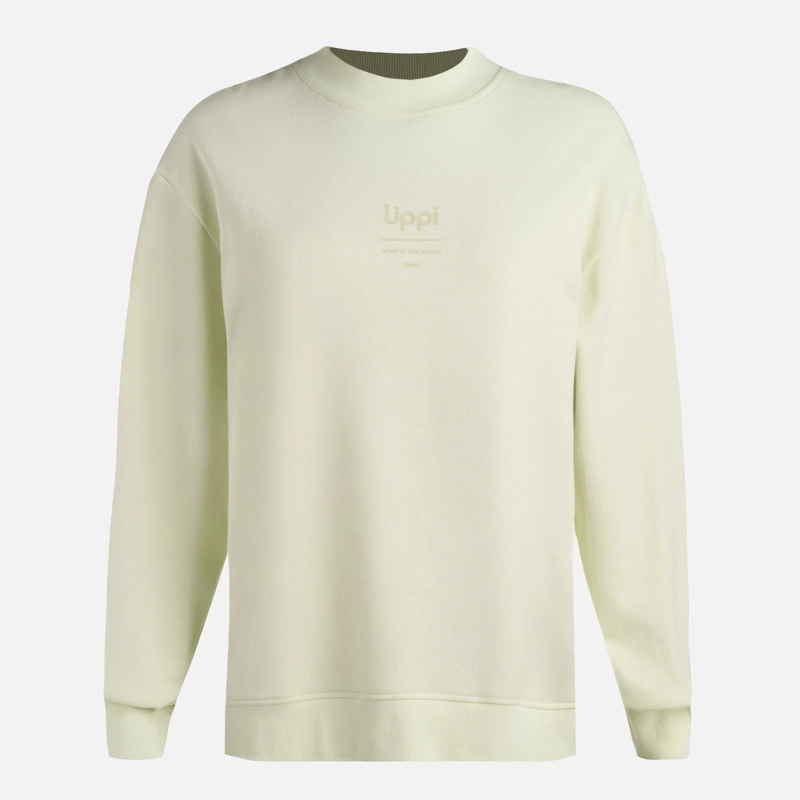 POLERON MUJER ULMO MID POINT CREWNECK SWEATSHIRT GRIS CLARO / VERDE AGUA LIPPI - 6