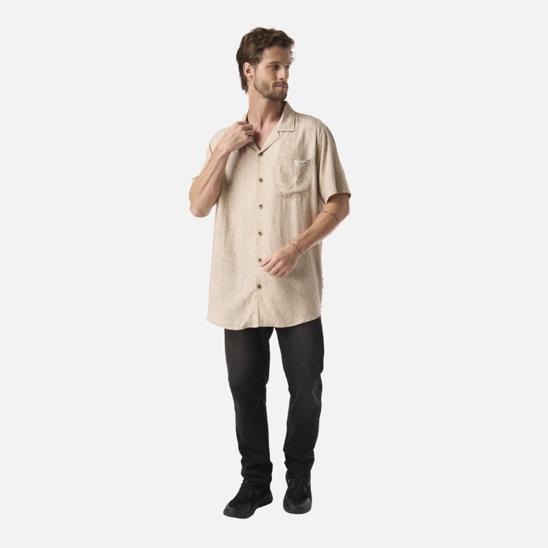 CAMISA HOMBRE LINAJE PRINT TAUPE HAKA HONU - 5
