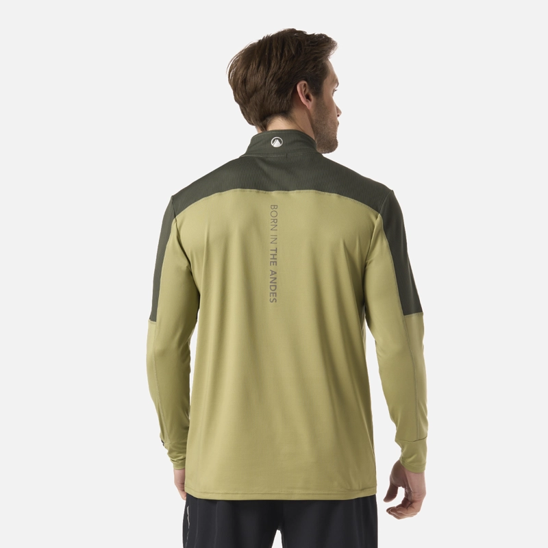 POLERON HOMBRE PUERTO TRUCCO 1/4 ZIP VERDE LIPPI - 3