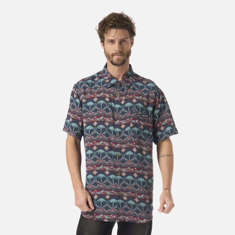 CAMISA HOMBRE GOOD KARMA PRINT AZUL NOCHE HAKA HONU - 1