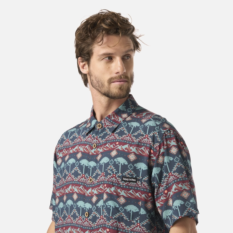 CAMISA HOMBRE GOOD KARMA PRINT AZUL NOCHE HAKA HONU - 4