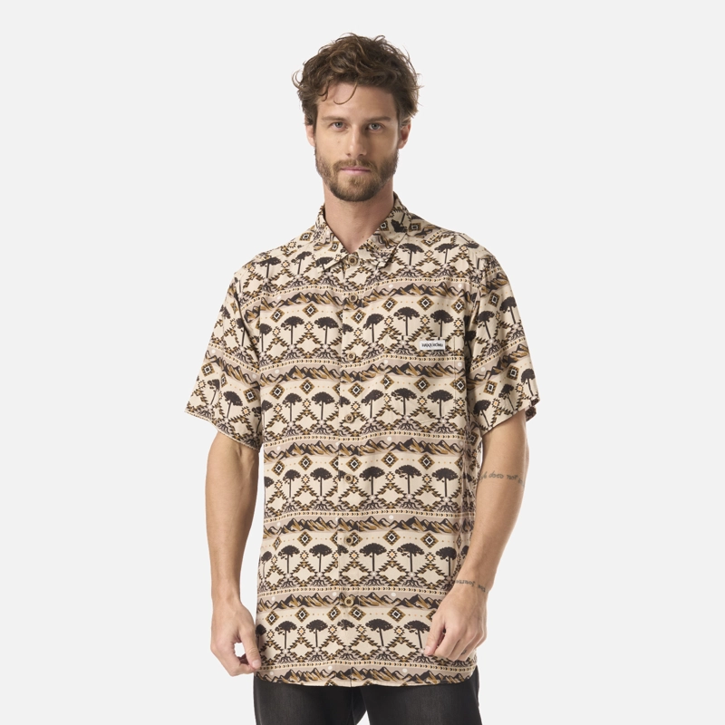 CAMISA HOMBRE GOOD KARMA PRINT CREMA HAKA HONU - 1