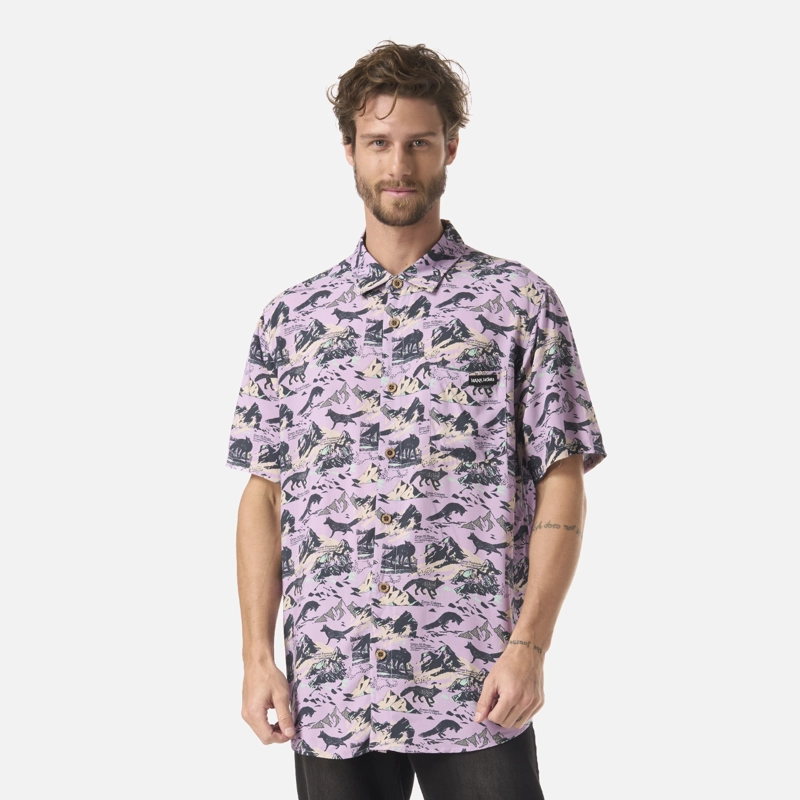 CAMISA HOMBRE GOOD KARMA PRINT LAVANDA HAKA HONU V26 - 1