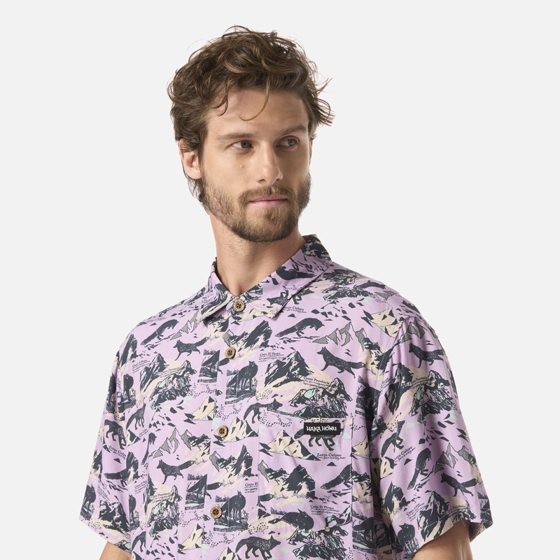 CAMISA HOMBRE GOOD KARMA PRINT LAVANDA HAKA HONU V26 - 4