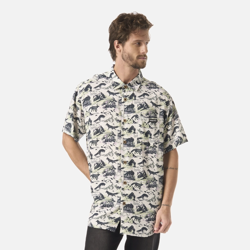 HAKA HONU CAMISA HOMBRE GOOD KARMA PRINT BLANCO HAKA HONU