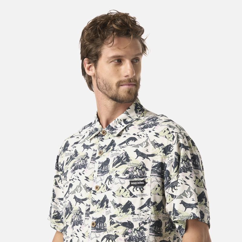 CAMISA HOMBRE GOOD KARMA PRINT BLANCO HAKA HONU - 4