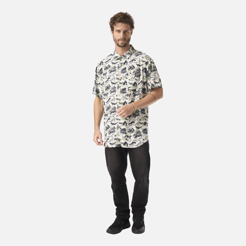 CAMISA HOMBRE GOOD KARMA PRINT BLANCO HAKA HONU - 5