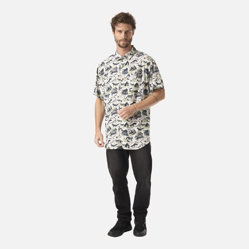 CAMISA HOMBRE GOOD KARMA PRINT BLANCO HAKA HONU - 5