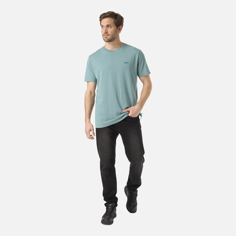 POLERA HOMBRE LOGO LIPPI BACK PRINT T-SHIRT TURQUESA LIPPI - 5