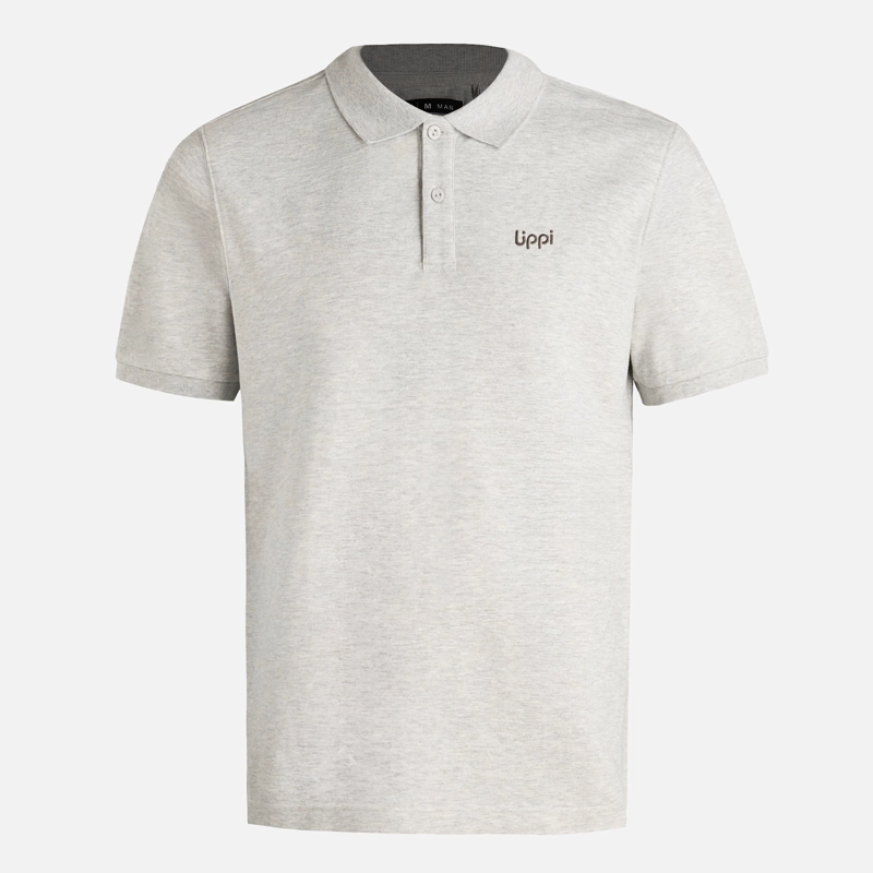 POLERA HOMBRE FIRST CLASS ELASTIC POLO MELANGE GRIS LIPPI V26 - 6