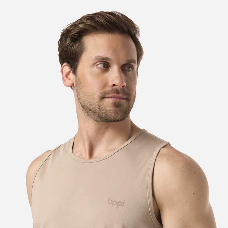 POLERA HOMBRE BOULDER SLEEVELESS T-SHIRT BEIGE LIPPI - 4