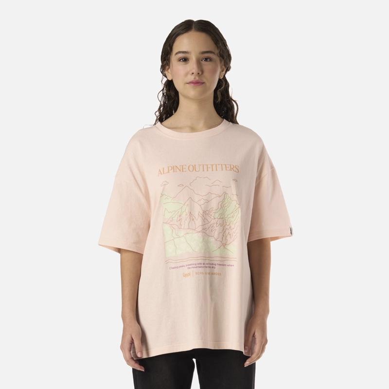 POLERA TEEN GIRL FREEDOM OVERSIZE T-SHIRT DAMASCO LIPPI V26 - 1