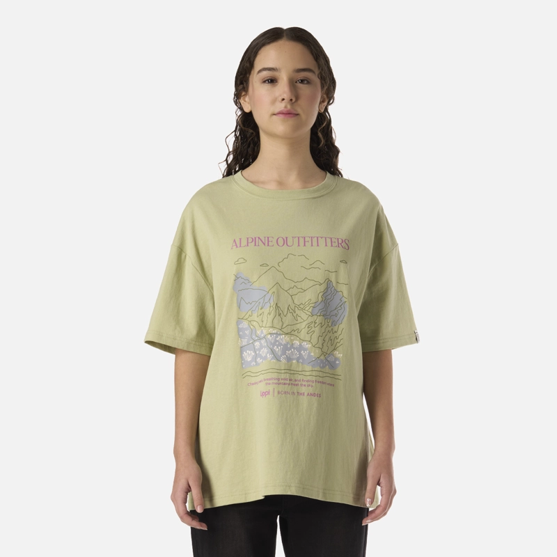 POLERA TEEN GIRL FREEDOM OVERSIZE T-SHIRT VERDE MANZANA LIPPI - 1
