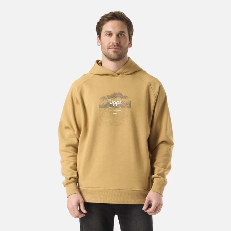 POLERON HOMBRE INSIGNE HOODY SWEATSHIRT FRONT PRINT CAMEL LIPPI - 1