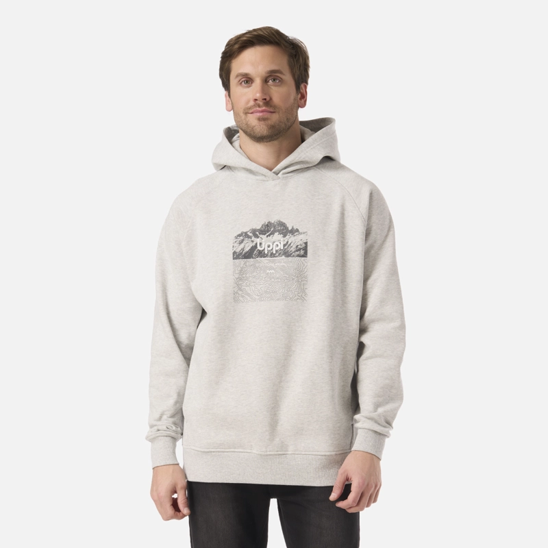 POLERON HOMBRE INSIGNE HOODY SWEATSHIRT FRONT PRINT GRIS LIPPI V26 - 1