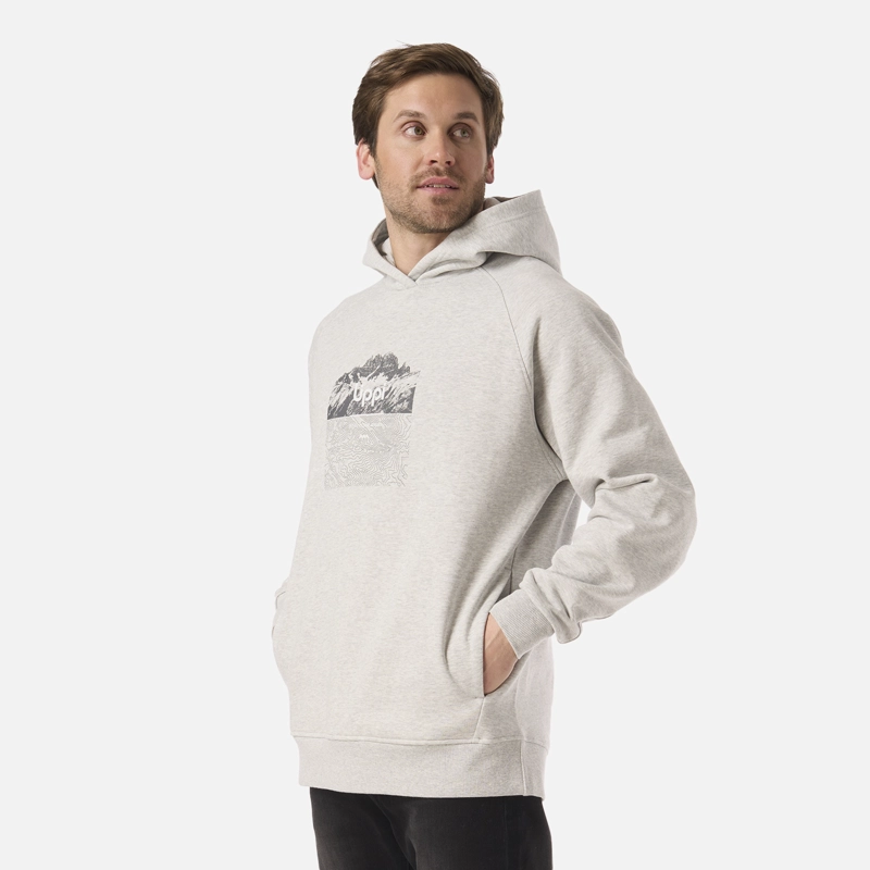 POLERON HOMBRE INSIGNE HOODY SWEATSHIRT FRONT PRINT GRIS LIPPI V26 - 2
