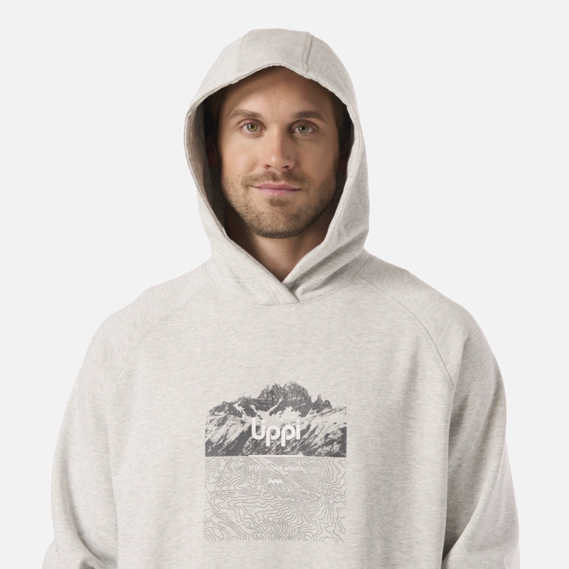 POLERON HOMBRE INSIGNE HOODY SWEATSHIRT FRONT PRINT GRIS LIPPI V26 - 4
