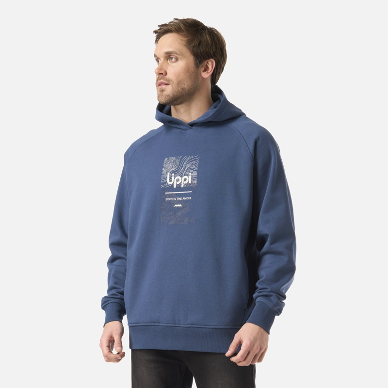 POLERON HOMBRE INSIGNE HOODY SWEATSHIRT FRONT PRINT AZUL OSCURO LIPPI - 2
