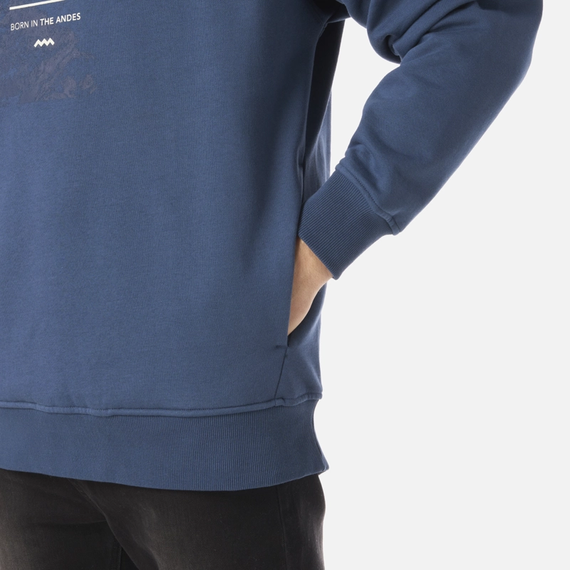 POLERON HOMBRE INSIGNE HOODY SWEATSHIRT FRONT PRINT AZUL OSCURO LIPPI - 5