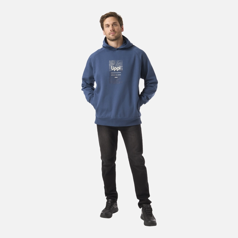 POLERON HOMBRE INSIGNE HOODY SWEATSHIRT FRONT PRINT AZUL OSCURO LIPPI - 6