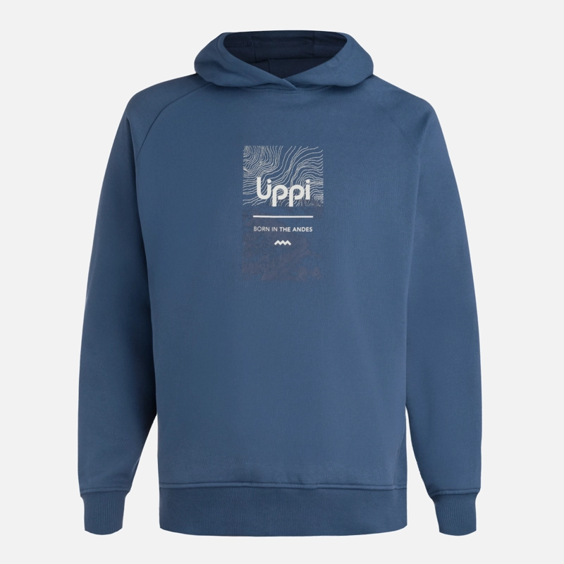 POLERON HOMBRE INSIGNE HOODY SWEATSHIRT FRONT PRINT AZUL OSCURO LIPPI - 7
