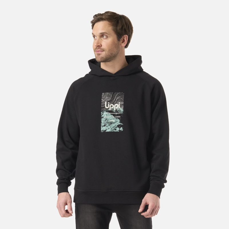 POLERON HOMBRE INSIGNE HOODY SWEATSHIRT FRONT PRINT NEGRO LIPPI V26 - 1