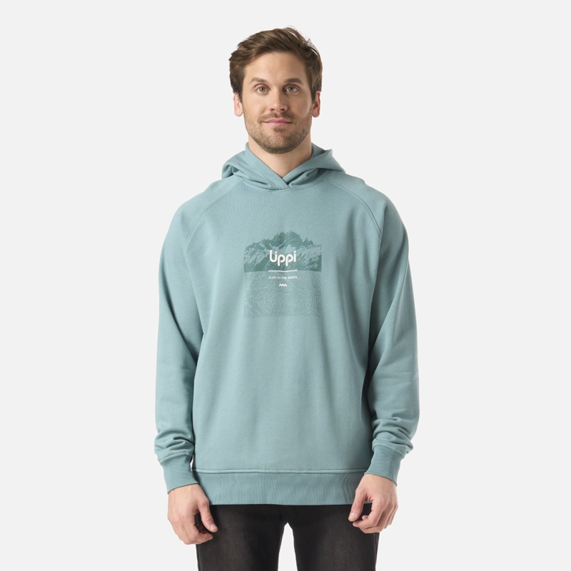 POLERON HOMBRE INSIGNE HOODY SWEATSHIRT FRONT PRINT TURQUESA LIPPI - 1