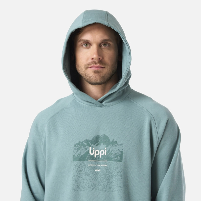 POLERON HOMBRE INSIGNE HOODY SWEATSHIRT FRONT PRINT TURQUESA LIPPI - 4