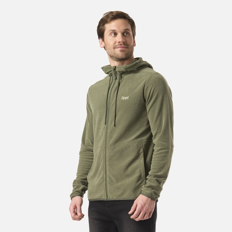 POLAR HOMBRE STRIPES NANO-F FULL ZIP HOODY VERDE MUSGO LIPPI - 2