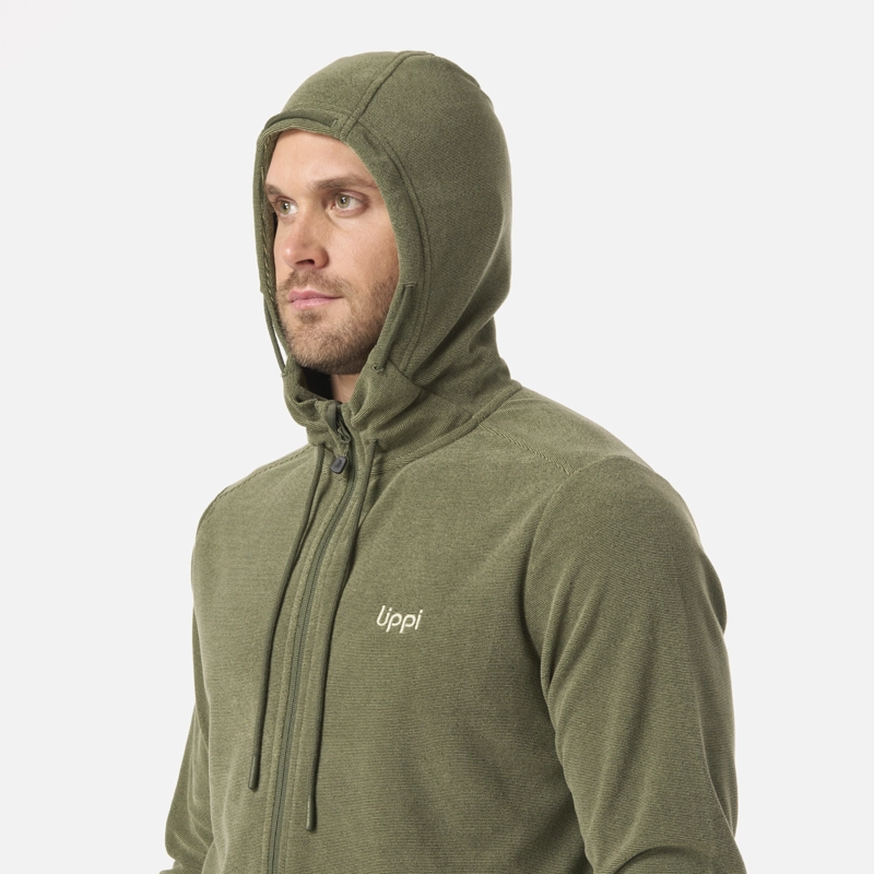 POLAR HOMBRE STRIPES NANO-F FULL ZIP HOODY VERDE MUSGO LIPPI - 4